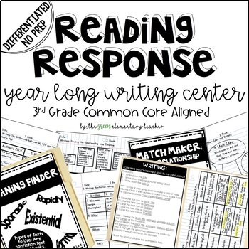 Preview of Differentiated Year Long Reading Response Writing Center