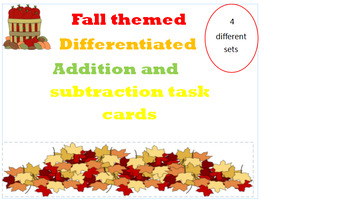 Preview of Differentiated addition and subtraction task cards