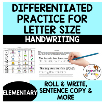 Preview of Differentiated practice for LETTER SIZE : tall & diving letters k123 OT SPED