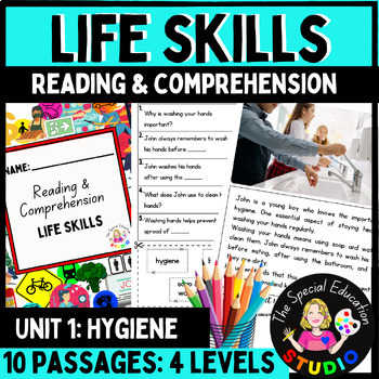 Preview of Differentiated reading & comprehension passages functional life skills Autism