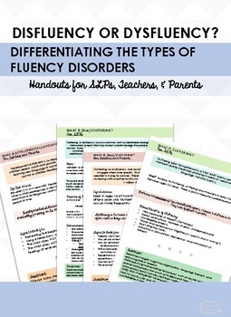 Preview of Differentiating Between Stuttering Types: Handouts for SLPs, Teachers, & Parents