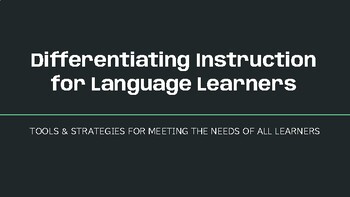 Differentiating Instruction for Language Learners by EstoianBIEN