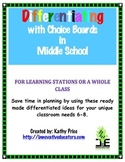 Differentiating with Choice Boards in Middle School