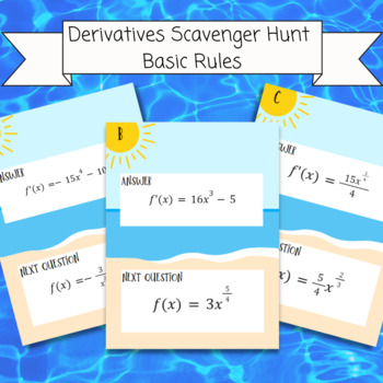 Preview of Derivatives Scavenger Hunt Basic Rules