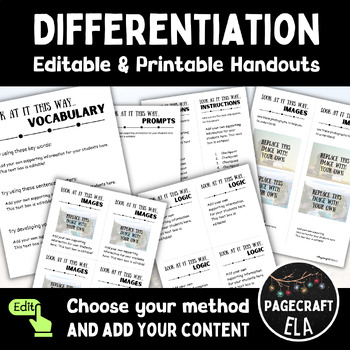 Preview of Differentiation Methods | Editable Handouts | Add Your Content | Learner Support