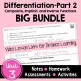 Calculus Differentiation - Part 2 BIG Bundle with Video Le