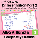 Calculus Differentiation - Part 2 MEGA Bundle with Video L