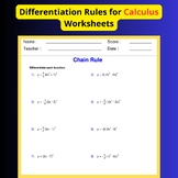 Differentiation Rules for Calculus Worksheets