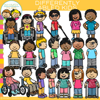 Preview of Differently Abled Kids Clip Art