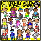 Differently Abled Kids Playing Sports Clip Art Set {Educli