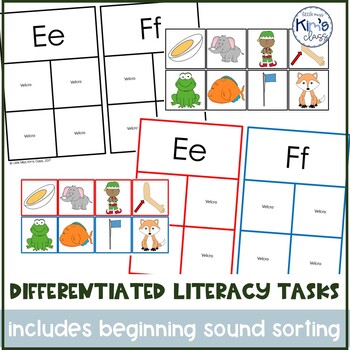 Preview of Differentiated Literacy (Letter & Phonics) Centers or Task Boxes