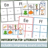 Differentiated Literacy (Letter & Phonics) Centers or Task Boxes