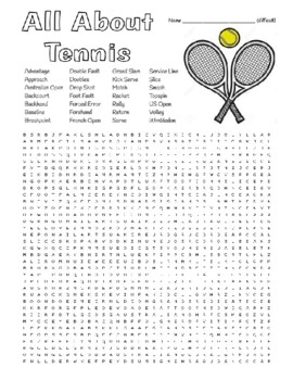 Preview of Difficult Tennis Wordsearch, Zentangle Quotes to Color - Borg, Venus, Jean King