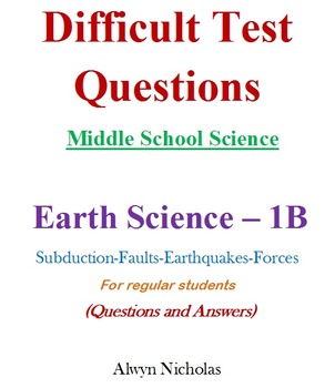 Preview of Difficult Test (Questions & Answers): MS Science - Earth Science No. 1B