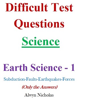 Preview of Difficult Test (Answers): MS Science - Earth Science No. 1A