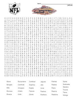 difficult word search and coloring page nfl football teams sub plan use