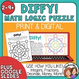 Diffy - Fun Subtraction Math Game! Use with Integers, fractions, money