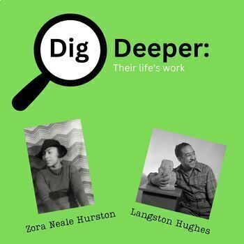 Preview of Dig Deeper: Zora Hurston & Langston Hughes Lesson, Primary Sources, DBQ ~No Prep