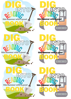 Preview of Dig Into a Good Book-Construction Labels