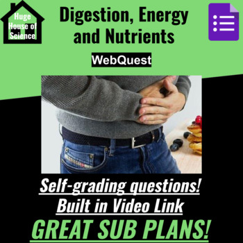 Preview of Digestion, Energy and Nutrients Google Form WebQuest (Great sub plans!)