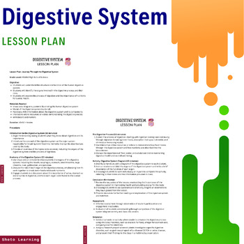 Preview of Digestive Adventures: Journey Through the Digestive System Lesson Plan