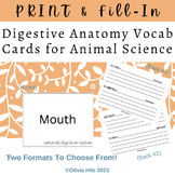 Digestive Anatomy Fill-In Flashcards for Animal Science