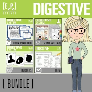 Preview of Digestive System Activity Bundle | Science Notes, Review Games and Quiz