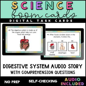Preview of Digestive System Audio Story with Comprehension Questions - Boom Cards