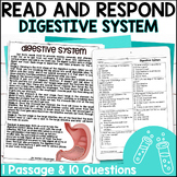 Digestive System Reading Passage Comprehension & Quiz | Sc