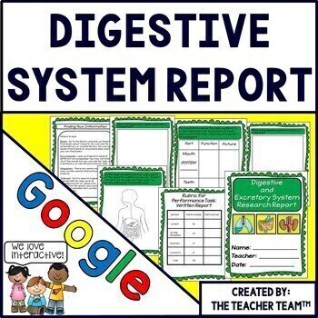 Preview of Digestive System | Research Report |Google Classroom | Google Slides