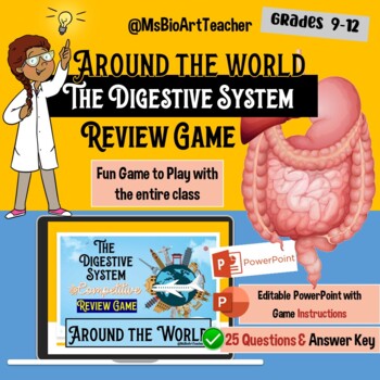 Preview of Digestive System Review Game "Around the world"