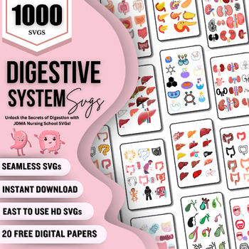 Preview of Digestive System SVG’s 1000 bundle | Human Body SVG | Nursing Stickers | SVG Bun