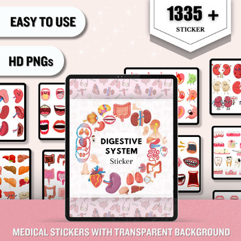 Preview of Digestive System Sticker | Human Body Stickers | Nursing Stickers | Goodnotes