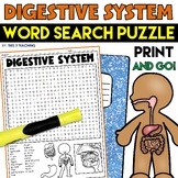 Digestive System Word Search Puzzle Body Systems Science W