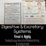 Digestive and Excretory Systems Read and Apply Notebook Ac