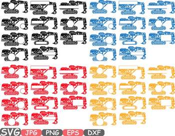 Download Digger Excavator Frame Svg Builders Work School Construction Site Clipart 646s