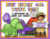 Kindergarten Math Centers - Dinosaur Themed Activities, Pr