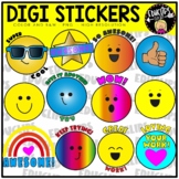 Digi Stickers Clip Art Set for Distance Learning {Educlips