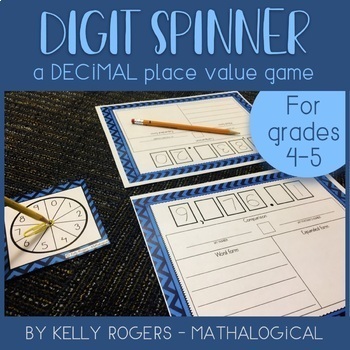 Preview of Digit Spinner Decimal Edition - A Decimal Place Value Game