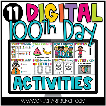 Preview of Digital 100th Day of School Activities | Digital 100 Days of School Games