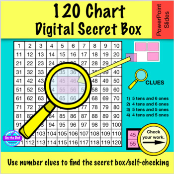 Preview of Digital 120 Chart With Number Clues to Find The Secret Box for PowerPoint