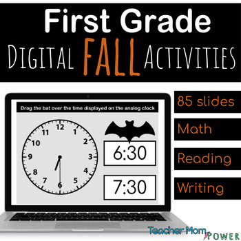 Preview of Digital 1st Grade Fall, Autumn, Halloween Activities: Math, Reading, & Writing