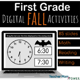 Digital 1st Grade Fall, Autumn, Halloween Activities: Math