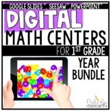 Digital 1st Grade Math Centers for the Year BUNDLE