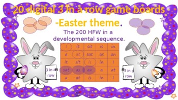 Preview of Digital 200 HFW in a developmental sequence - 3 in a row Easter powerpoint