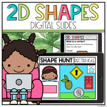 Preview of Digital 2D Shapes Kindergarten & First Grade - Google Slides 2D Shape Attributes