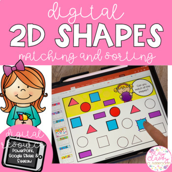 Preview of Digital 2D Shapes - SeeSaw, Google Slides & PowerPoint