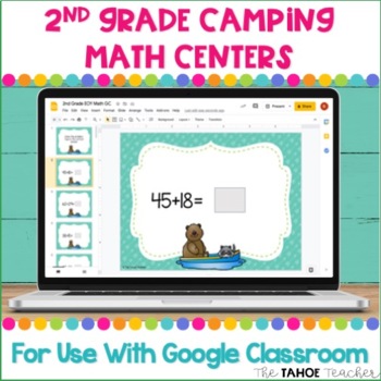 Preview of Digital 2nd Grade Camping Math Centers for Use With Google Classroom™