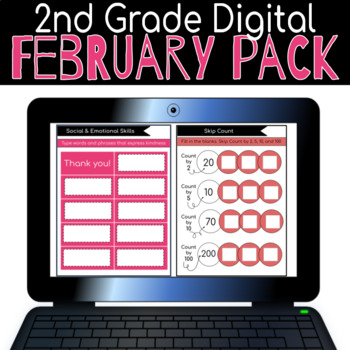 Preview of Digital 2nd Grade February Activities {Morning work, Independent Work, Review} 