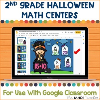 Preview of Digital 2nd Grade Halloween Math Centers for Use With Google Classroom™
